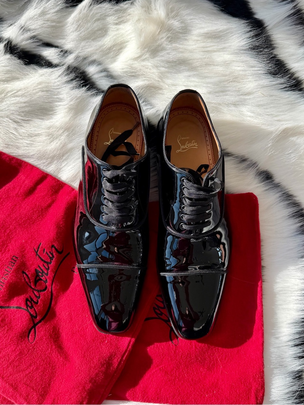 Christian Louboutin Greggo Patent Leather Oxford Shoes Black Like New (US 12.5) - Picture 9 of 13